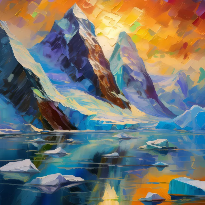 Painting: Arctic Iceberg Peaks
