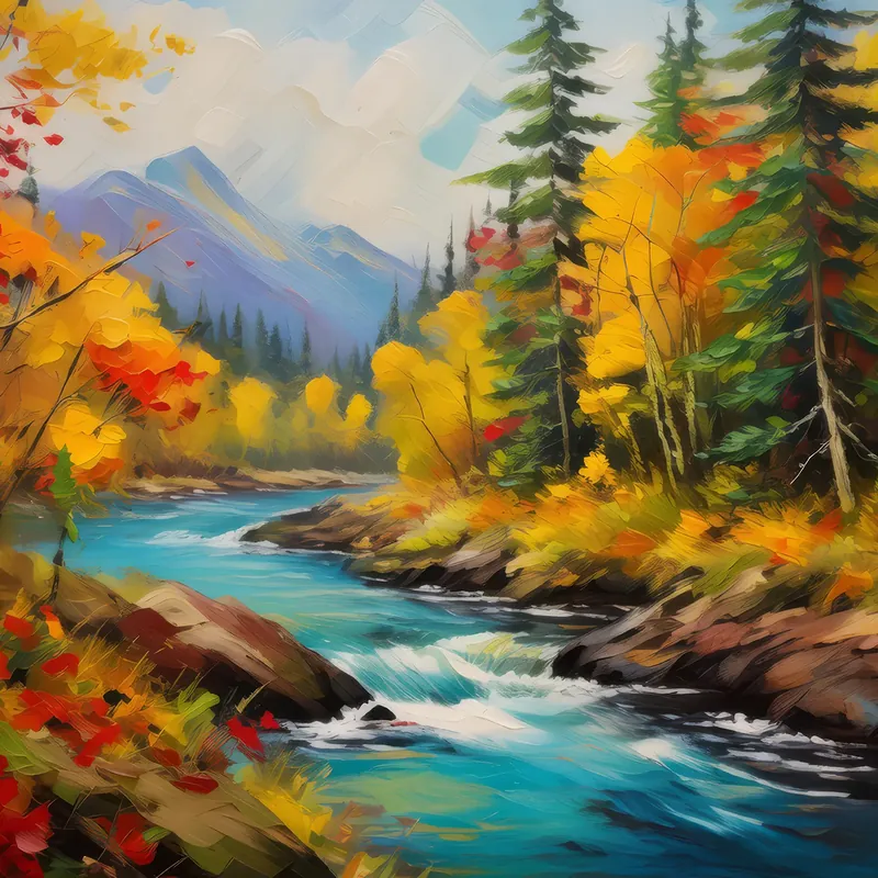 Painting: Autumn Boreal River