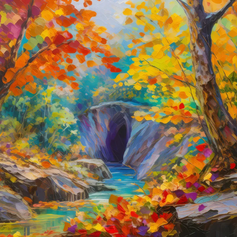 Painting: Autumn Forest Chasm