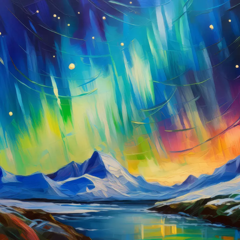 Painting: Beneath the Aurora Curtain