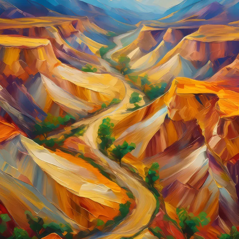 Painting: Birds Eye View Alpine Desert