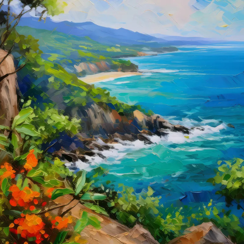 Painting: Coastal Cliff View