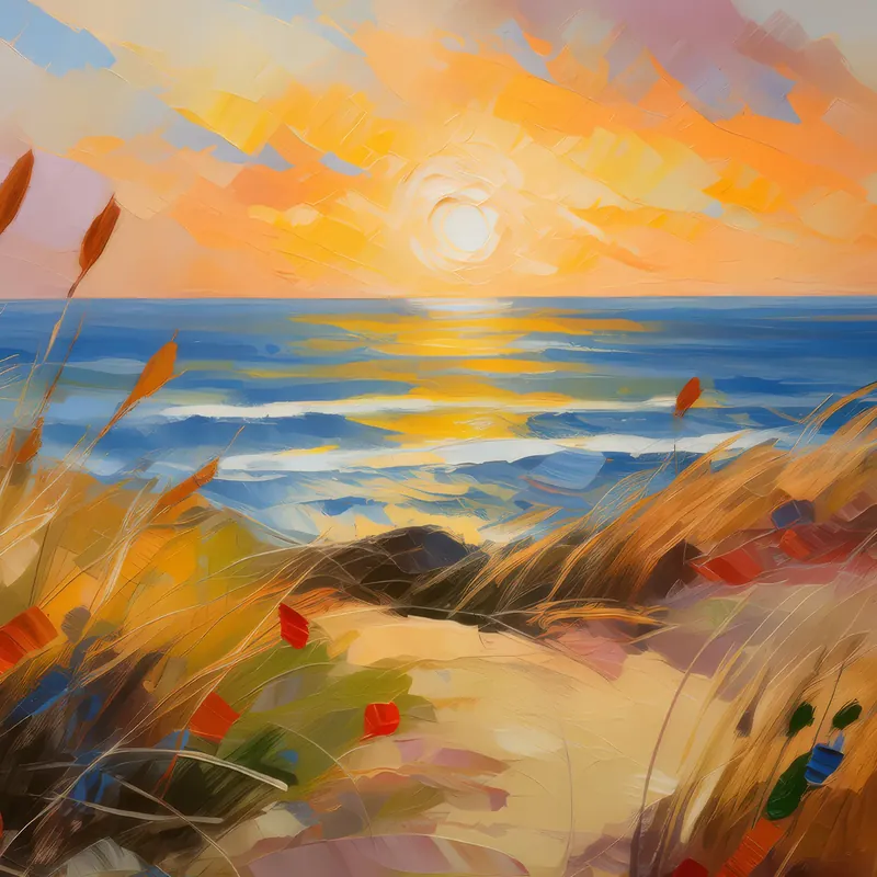 Painting: Coastal Dunes at Sunset