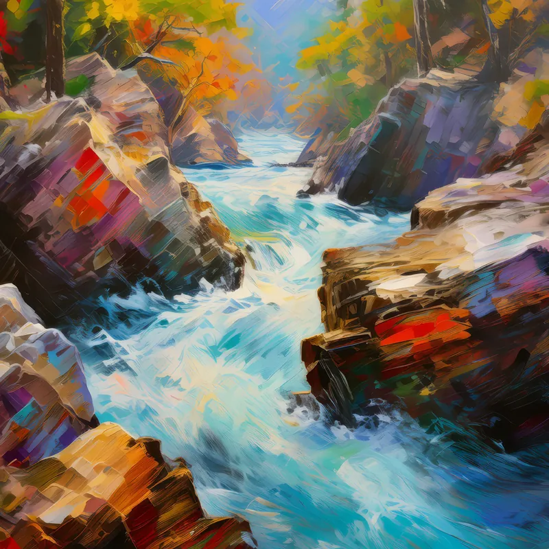 Painting: Crag River Rapids