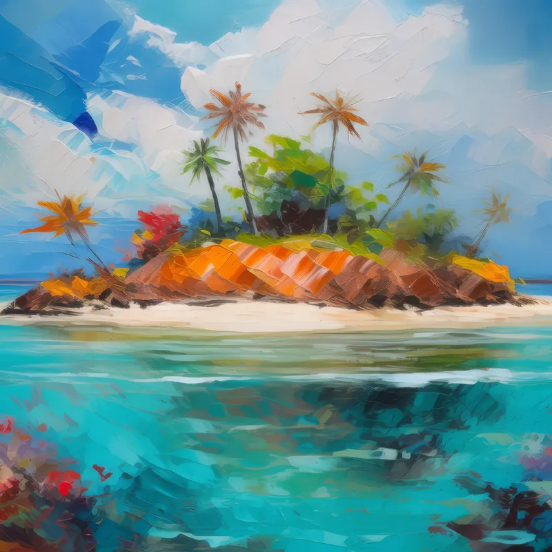 Painting: Crystal Lagoon Island