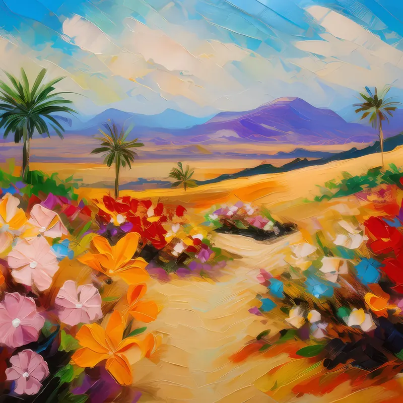 Painting: Desert Blooming Flowers