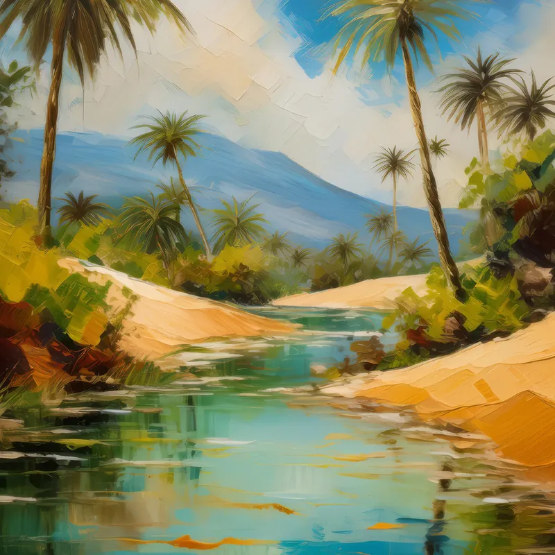 Painting: Desert Oasis Paradise