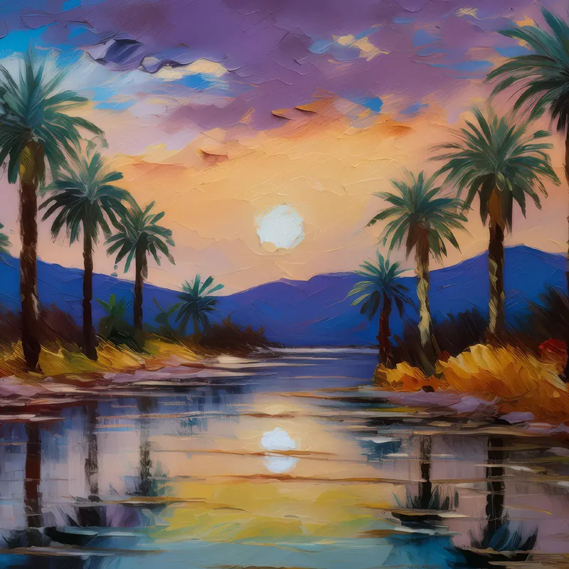 Painting: Desert Oasis Twilight