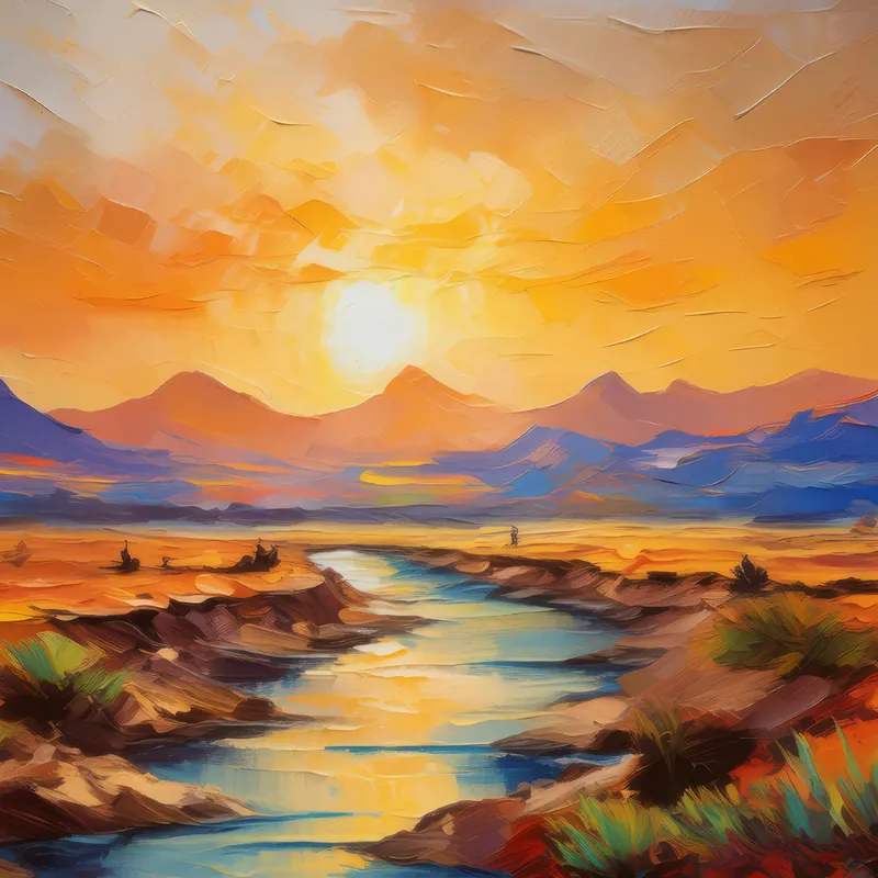 Painting: Desert Sunset Mirage