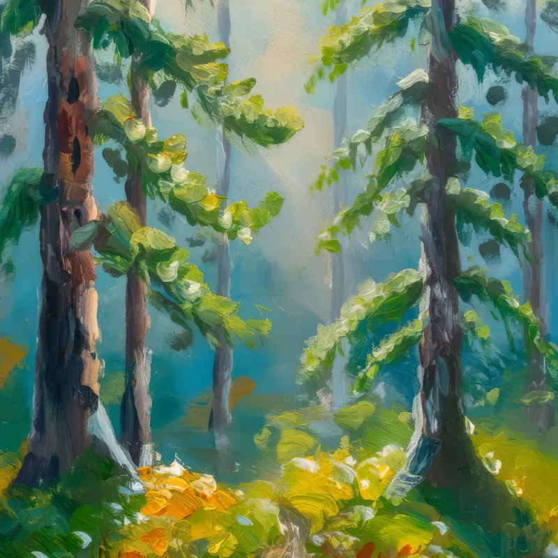 Painting: Early Morning Boreal Forest