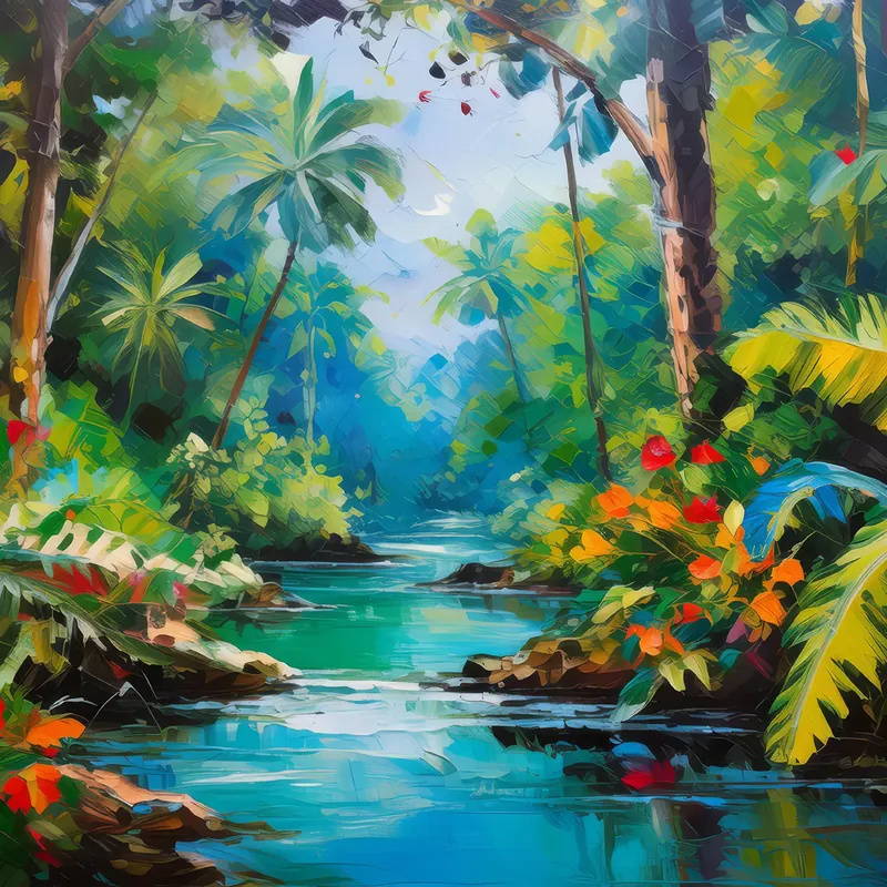 Painting: Echoes of the Jungle Stream
