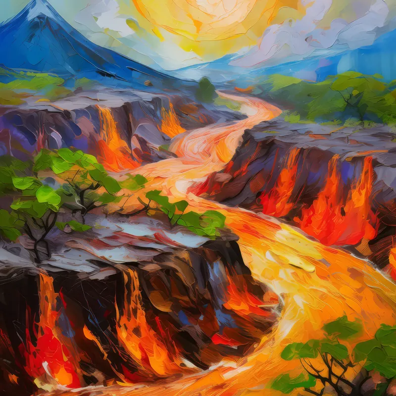 Painting: Fiery Lava Chasm