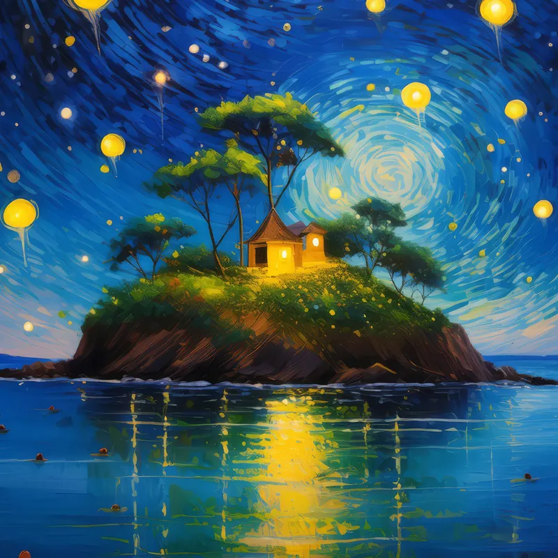 Painting: Firefly Glow Island