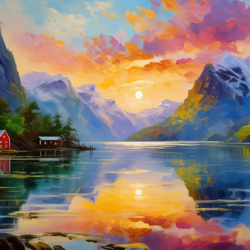 Painting: Fjord’s Tranquil Dawn