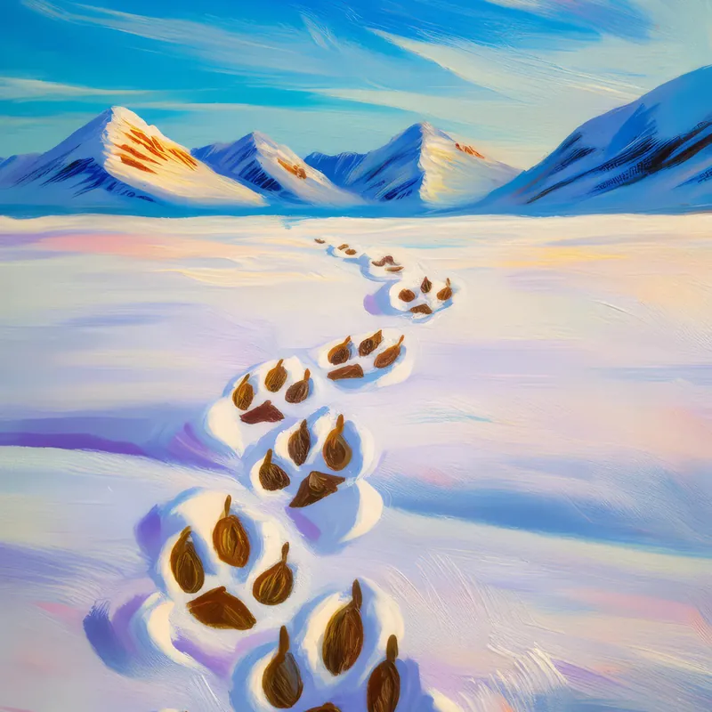 Painting: Footprints Across Ice