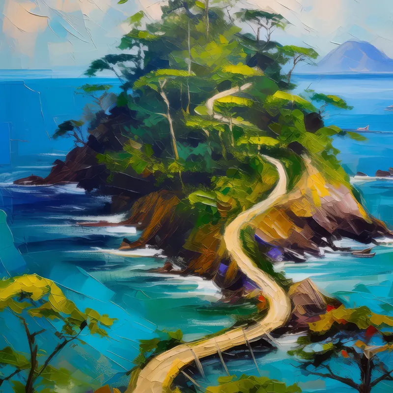 Painting: Forest Wilderness Island