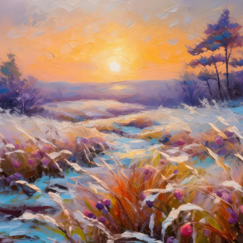 Painting: Frosty Moorland Sunrise
