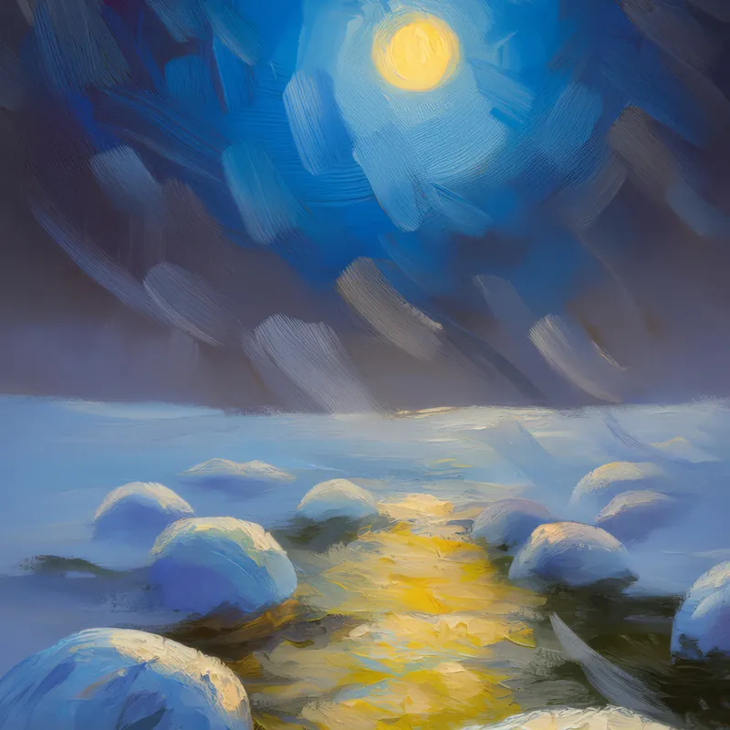 Painting: Ghostly Shadows on Snow