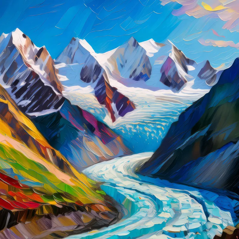 Painting: Glacial Alpine Majesty