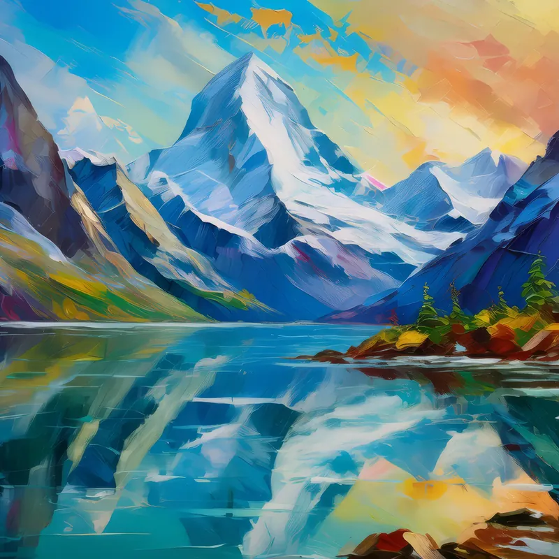 Painting: Glacial Lake Reflections