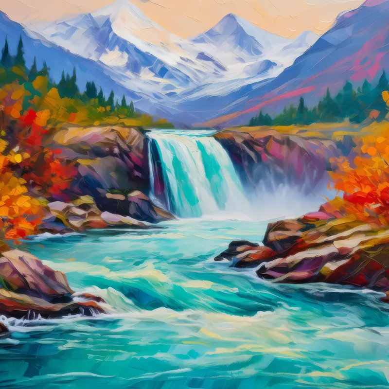 Painting: Glacier Waterfall Meltdown