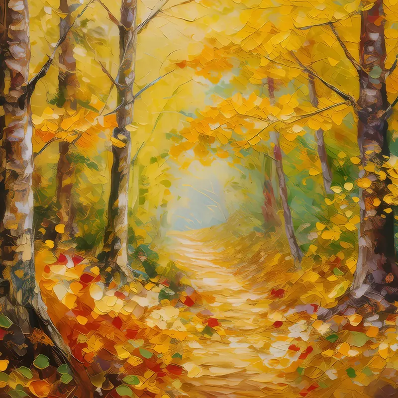 Painting: Golden Leaves Trail