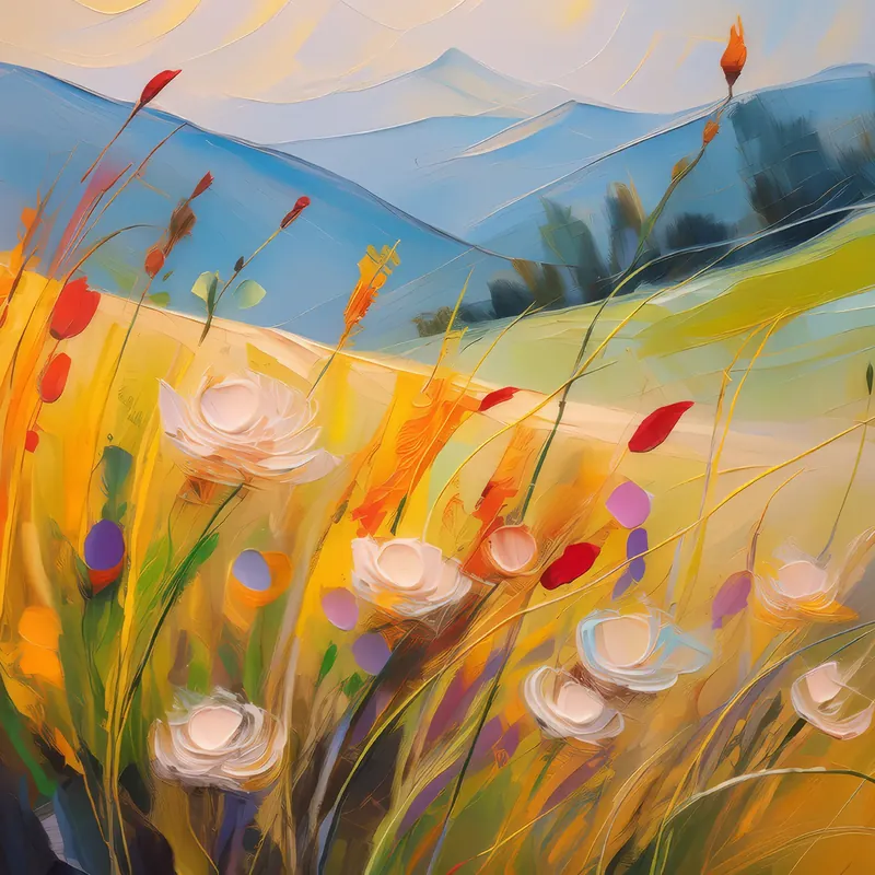 Painting: Grassland Wildflower Calligraphy