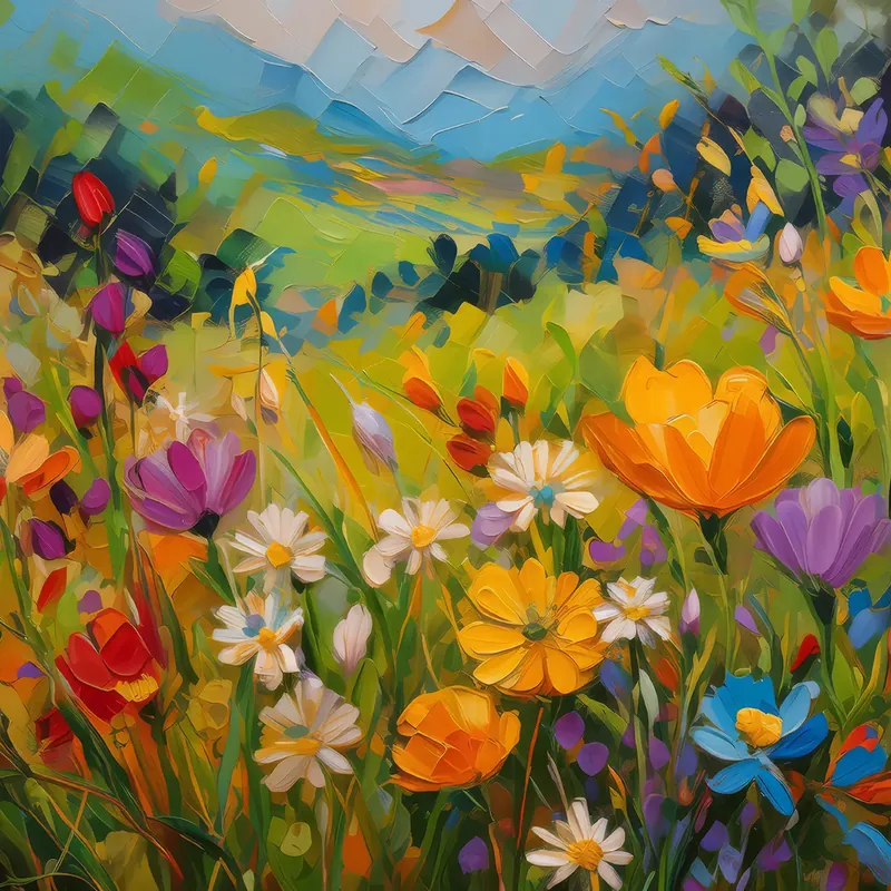 Painting: Grassland Wildflower Mosaic