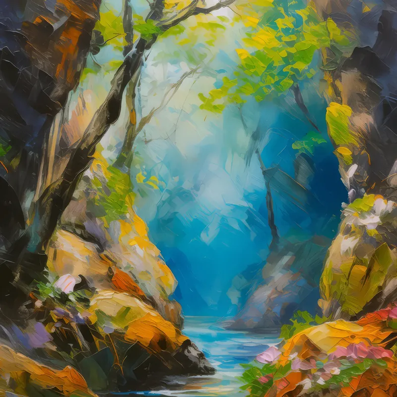 Painting: Hidden Forest Chasm