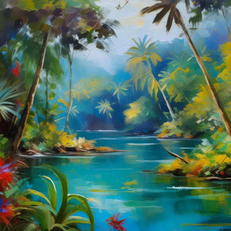 Painting: Hidden Jungle Lagoon