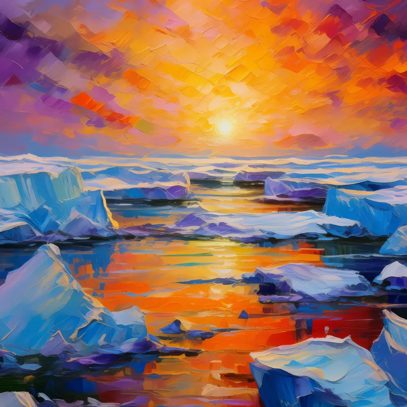 Painting: Ice Field Sunset