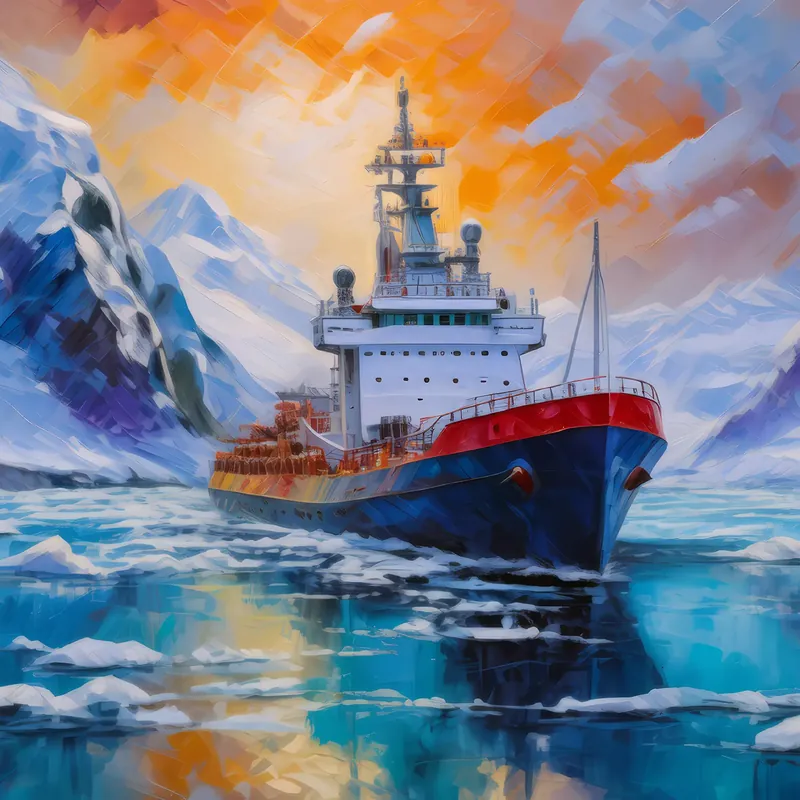 Painting: Icebreaker Ship Journey