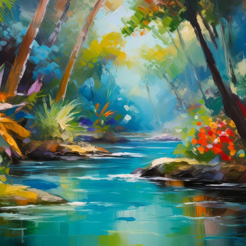 Painting: Jungle Stream Oasis