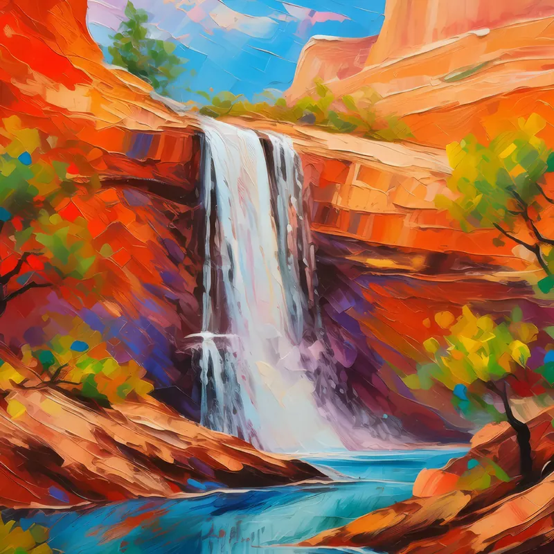 Painting: Mesa with Waterfall