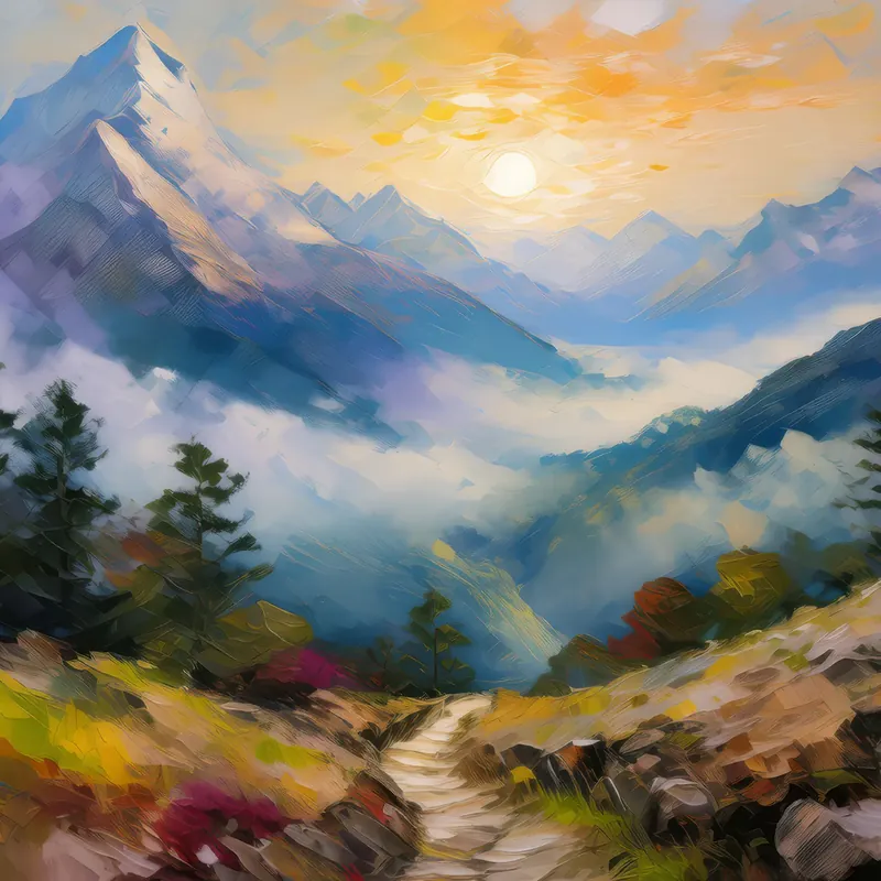 Painting: Misty Mountain Pass