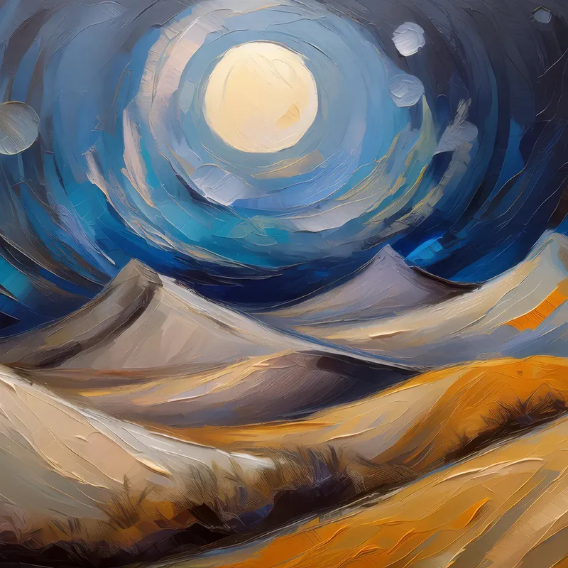 Painting: Moonlit Desert Dunes