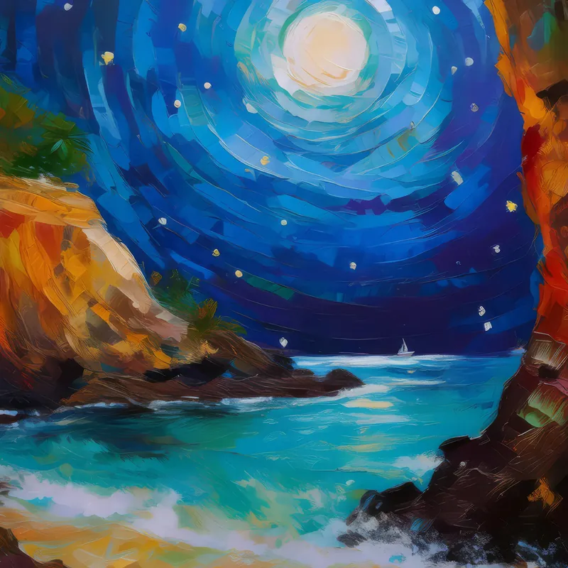 Painting: Moonlit Oasis Grotto