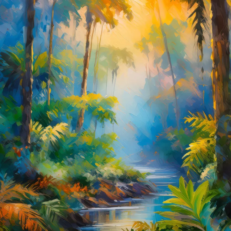 Painting: Mystic Jungle at Dawn