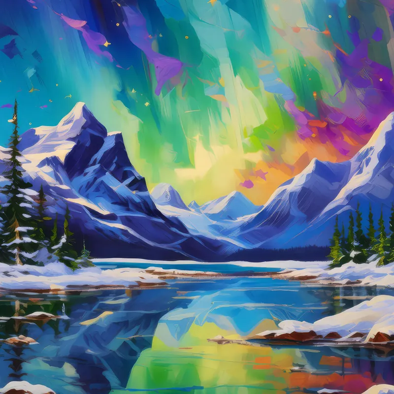 Painting: Northern Light Display