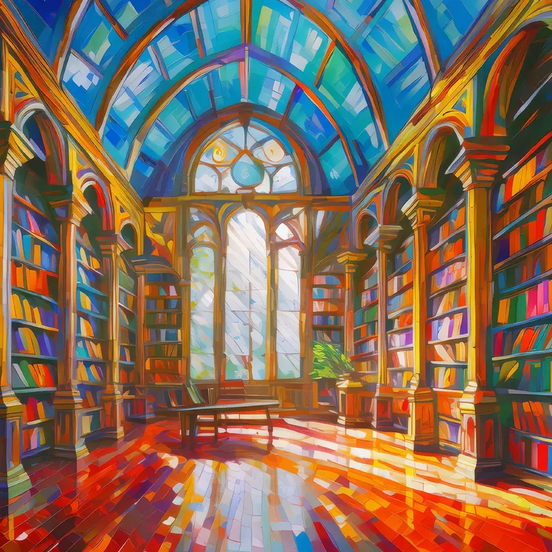 Painting: Old Library Interior