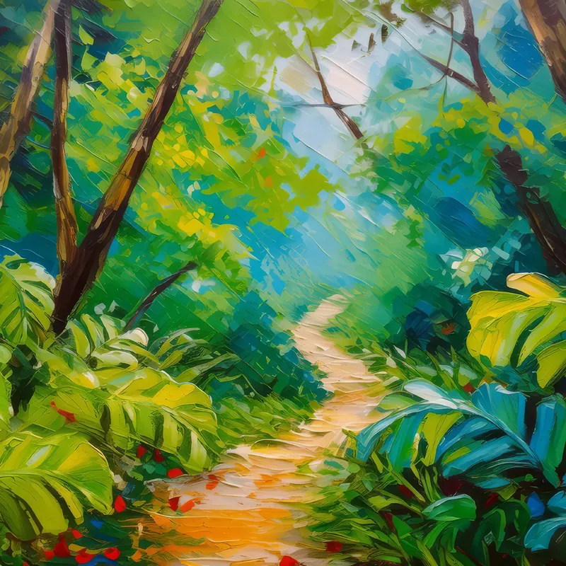 Painting: Path Through Jungle Green