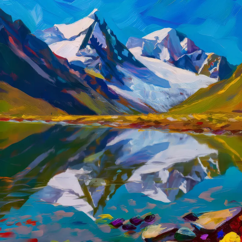 Painting: Plateau Proglacial Lake Reflection