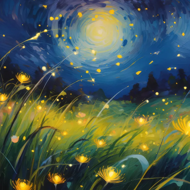 Painting: Prairie Fireflies