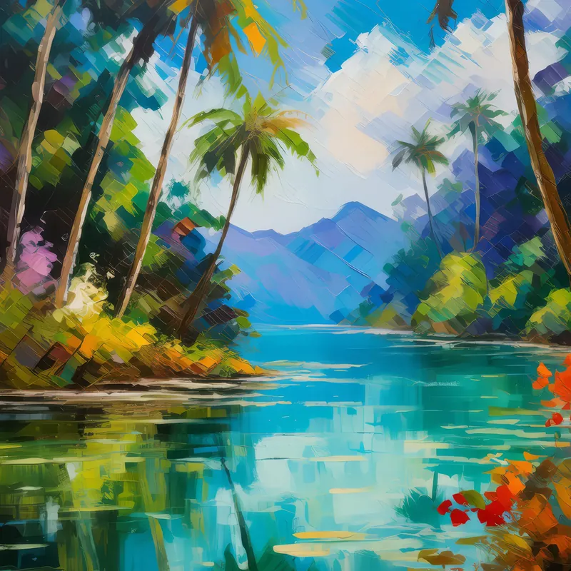 Painting: Quiet Tropical Lagoon