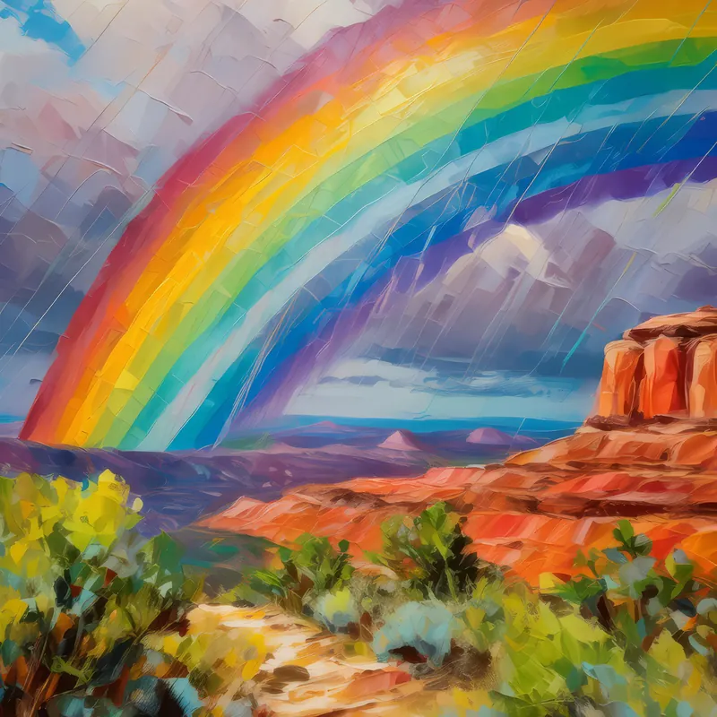 Painting: Rainbow Over Mesa