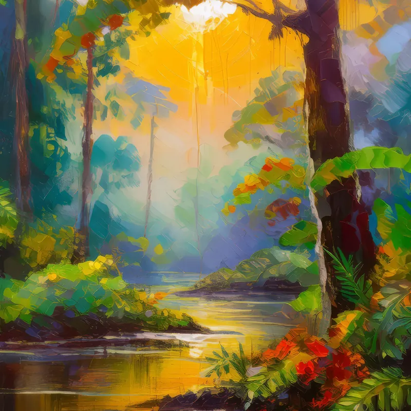 Painting: Rainforest at Dawn