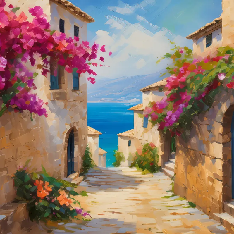 Painting: Rustic Mediterranean Alley