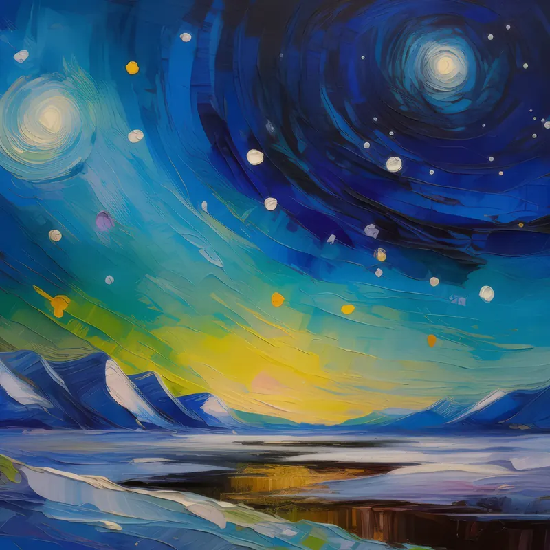Painting: Silent Arctic Desert Night