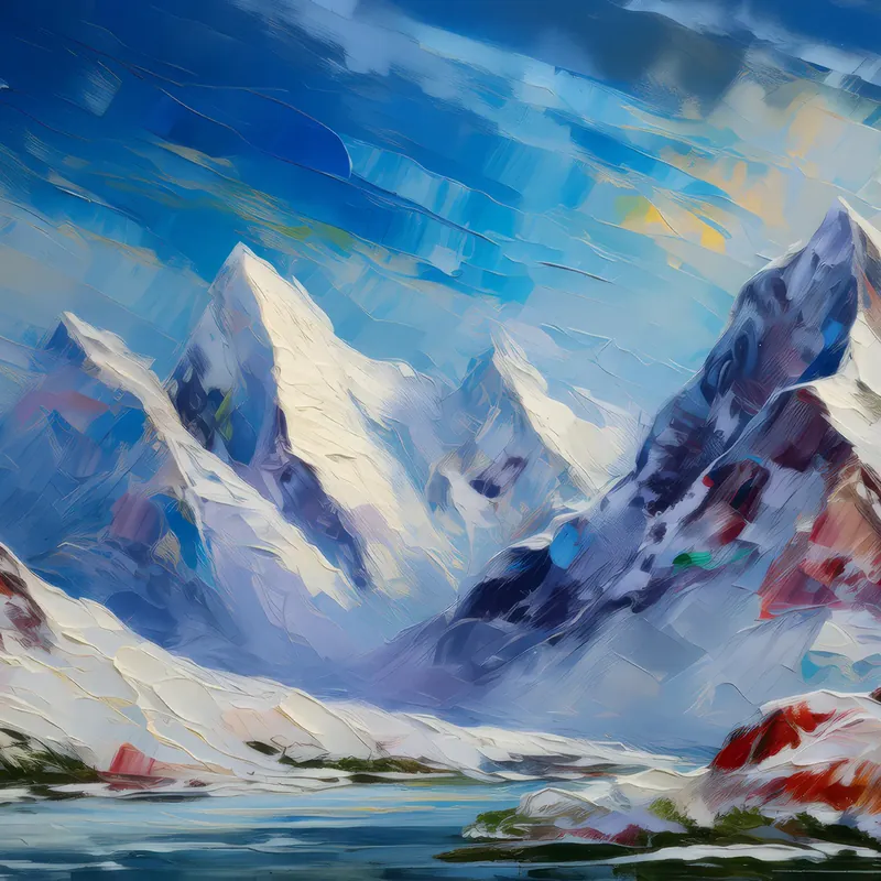 Painting: Snow-Covered Mountains