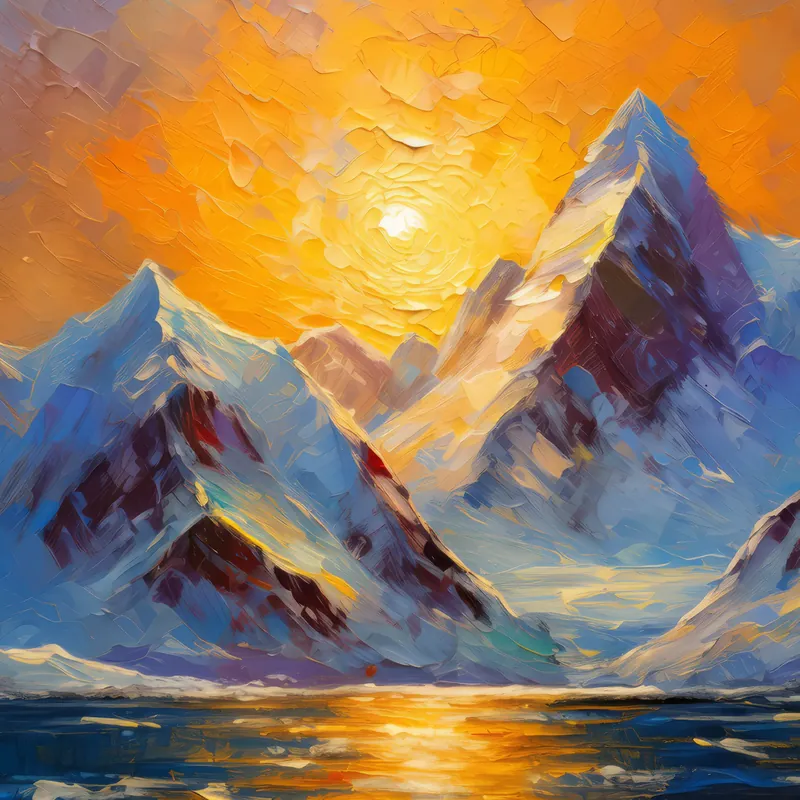 Painting: Snowy Arctic Peaks